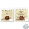Image 1 : 1-cent 1964 & 1967 ICCS MS-66 Red. 2pcs