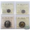 Image 1 : ICCS Specimen Lot; 1997 10ct SP-67, 2003P 10ct SP-67, 1970 $1 SP-65 Heavy Cameo, 1996 $2 SP-66. 4pcs