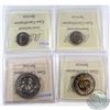 Image 2 : ICCS Specimen Lot; 1997 10ct SP-67, 2003P 10ct SP-67, 1970 $1 SP-65 Heavy Cameo, 1996 $2 SP-66. 4pcs