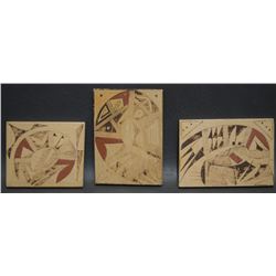 THREE HOPI POTTERY TILES