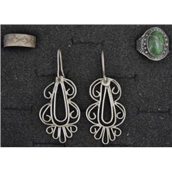 NAVAJO RINGS AND MEXICAN EARRINGS