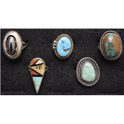 FIVE NAVAJO RINGS