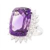 Image 2 : 14KT White Gold Ladies 25.72 ctw Amethyst and Diamond Ring