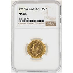 1927SA South Africa Sovereign Gold Coin NGC MS64