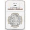 Image 1 : 1885 $1 Morgan Silver Dollar Coin NGC MS65