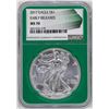 Image 1 : 2017 $1 American Silver Eagle Coin NGC MS70 Early Releases Green Core