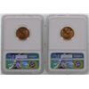 Image 2 : Lot of 1957 & 1957-D Lincoln Wheat Penny Coins NGC MS66RD