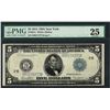 Image 1 : 1914 $5 Federal Reserve Note New York Fr.851c PMG Very Fine 25