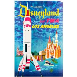 Original TWA Disneyland Travel Poster.