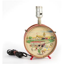 Tin Litho Drum Lamp.