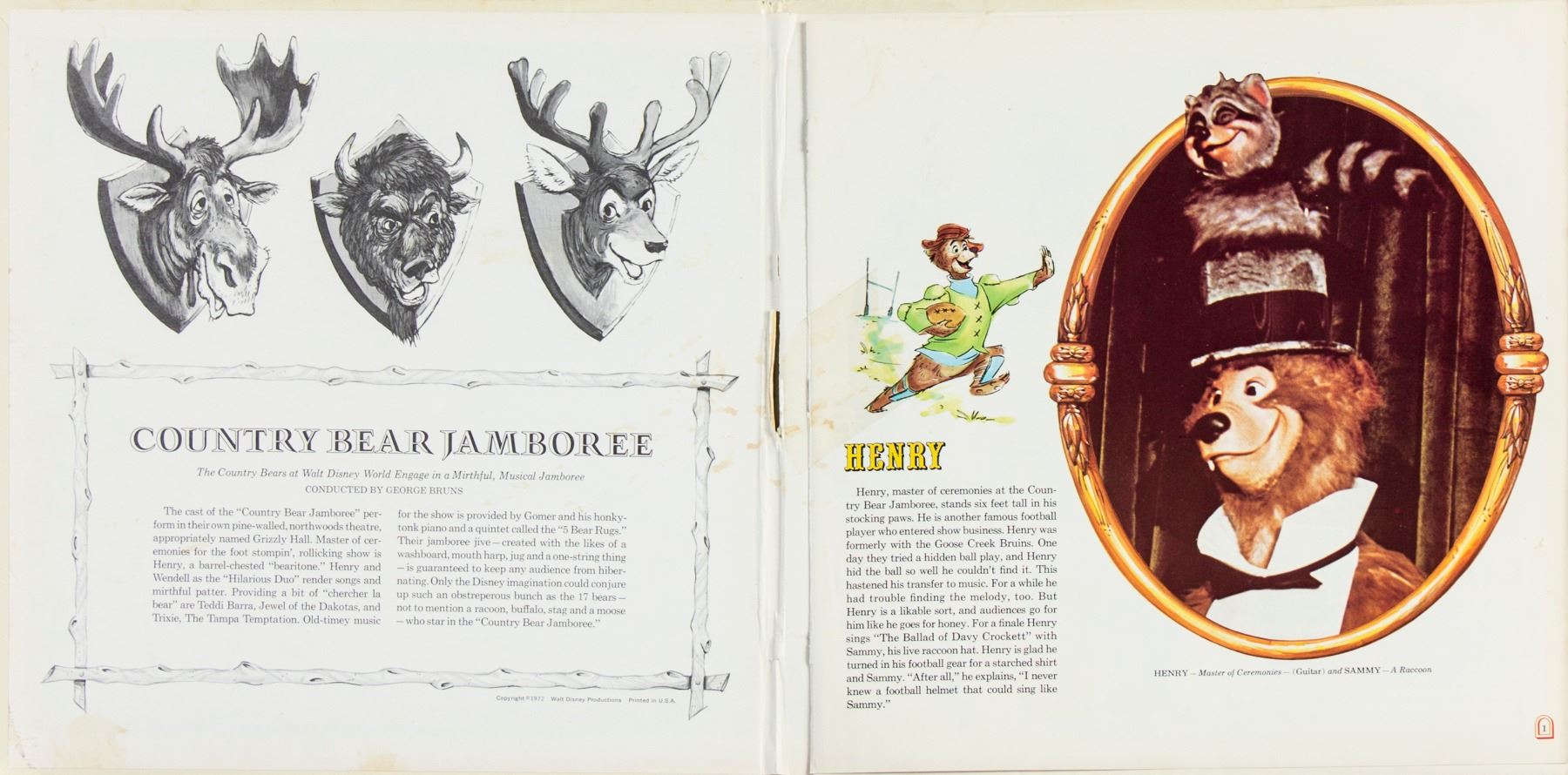 "Country Bear Jamboree" Book and Record. - Van Eaton Galleries