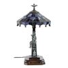Image 1 : "Haunted Mansion" Stretch Painting Stained Glass Lamp.