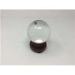 New Solid Lead Crystal Ball with Stand ( approx 4" diameter)