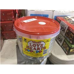 Bucket of 50 rolls Love Hearts Candy