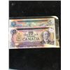 Image 1 : BANK OF CANADA MULTI-COLOUR ISSUE $5 AND $10 MATCHING LOW SERIAL NUMBER