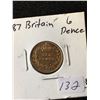 1887 GREAT BRITAIN GILTED 6 PENCE!