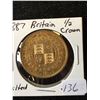 1887 GREAT BRITAIN GILTED 1/2 CROWN!