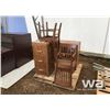 Image 1 : (3) WOOD CHAIRS, FILE CABINET