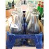 Image 1 : EIGHT VINTAGE MILK BOTTLES IN PEPSI CRATE