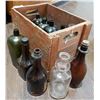 Image 2 : VINTAGE WOOD CRATE & BOTTLES