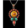 Image 1 : Multi Gem Silver Necklace
