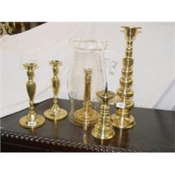 Group of Brass Candlesticks
