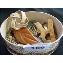 Box of Jewelry: 14K Sapphire Knot Pin, Hal F. Koenig, 1876, Gold Pin and Costume Items.