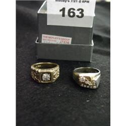 Two, Men's Diamond Rings.