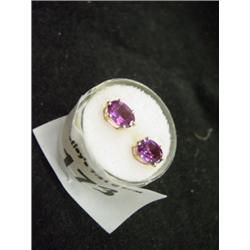 Pair, Oval Amethyst Earrings, Approximately 2 Ct. tw