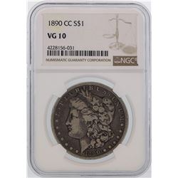 1890-CC $1 Morgan Silver Dollar Coin NGC VG10