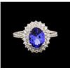 Image 2 : 14KT White Gold 1.92 ctw Tanzanite and Diamond Ring