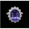 Image 2 : 6.28 ctw Tanzanite and Diamond Ring - 14KT White Gold