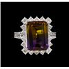 Image 2 : 7.72 ctw Ametrine and Diamond Ring - 14KT White Gold