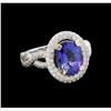 Image 1 : 14KT White Gold 3.21 ctw Tanzanite and Diamond Ring