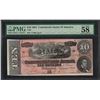 Image 1 : 1864 $10 Confederate States of America Note T-68 PMG Choice About Uncirculated 5