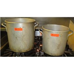 2 Large Stock Pots (15" Dia, 15" H & 13" Dia, 12.5" H)