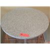 Image 2 : Round Sand Colored Granite Bar Height Table (23.5" Dia, 42" H) & Two Waymar Chairs