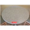 Image 2 : Round Sand Colored Granite Bar Height Table (23.5" Dia, 42" H) & Two Waymar Chairs