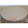 Image 2 : Round Sand Colored Granite Bar Height Table (30" Dia, 44" H) & Two Waymar Chairs