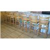 Image 10 : Qty 7 Wooden Bar Height Chairs w/Padded Seats (seat height 30.5")