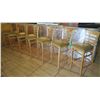 Image 1 : Qty 7 Wooden Bar Height Chairs w/Padded Seats (seat height 30.5")