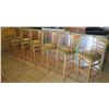 Image 2 : Qty 7 Wooden Bar Height Chairs w/Padded Seats (seat height 30.5")