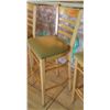 Image 4 : Qty 7 Wooden Bar Height Chairs w/Padded Seats (seat height 30.5")