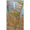 Image 5 : Qty 7 Wooden Bar Height Chairs w/Padded Seats (seat height 30.5")