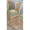 Image 7 : Qty 7 Wooden Bar Height Chairs w/Padded Seats (seat height 30.5")