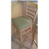 Image 9 : Qty 7 Wooden Bar Height Chairs w/Padded Seats (seat height 30.5")