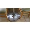 Image 4 : Granite Sand Color Table w/Metal Base (24" x 30 x 29.5" H) & Two Waymar Chairs