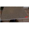 Image 2 : Granite Sand Color Table w/Metal Base (24" x 30 x 29.5" H) & Two Waymar Chairs