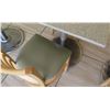 Image 3 : Granite Sand Color Table w/Metal Base (24" x 30 x 29.5" H) & Two Waymar Chairs