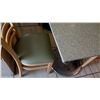 Image 4 : Granite Sand Color Table w/Metal Base (24" x 30 x 29.5" H) & Two Waymar Chairs